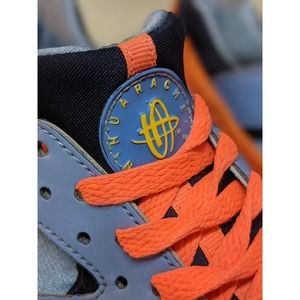Nike Huarache KIDS le brave blue urban orange cool grey sz 7